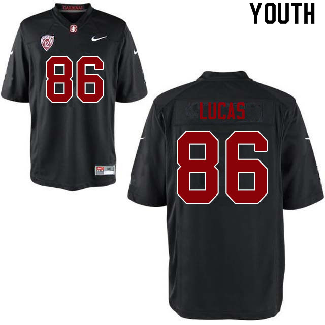 Youth #86 Kale Lucas Stanford Cardinal College Football Jerseys Sale-Black - Click Image to Close